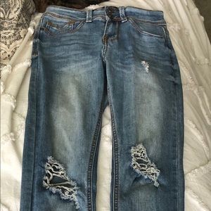 high waisted cropped skinny jeans
